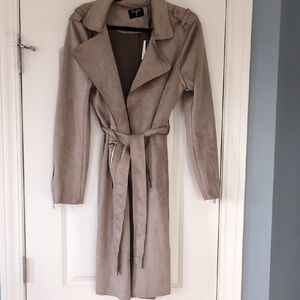 Tahari Taupe Trench Coat with Belt